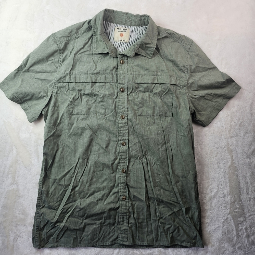 Ruff Hewn Camp Shirt Mens Large outdoor button down camp hike fish